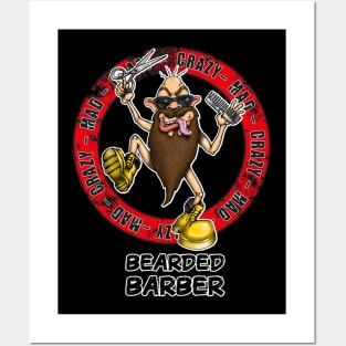 Funny Bearded Barber Design Posters and Art